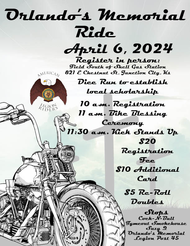 6 Apr 2024 – ALR 45 Junction City – Orlando’s Memorial Ride